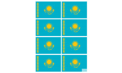 Drapeau Kazakhstan (8 fois 9.5x6.3cm) - Sticker/autocollant